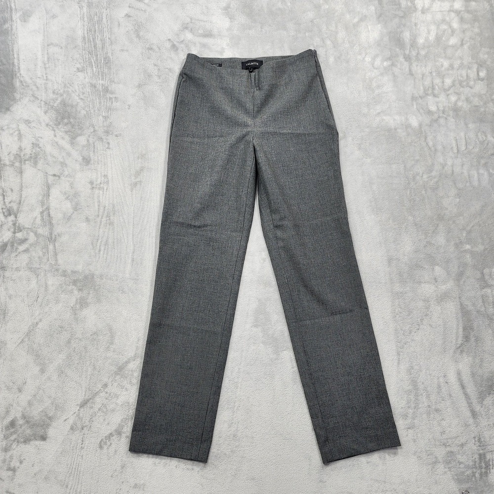 Talbots Pants Womens 2 Gray Heritage Mid‎ Rise Straight Leg Stretch Ponte Office
